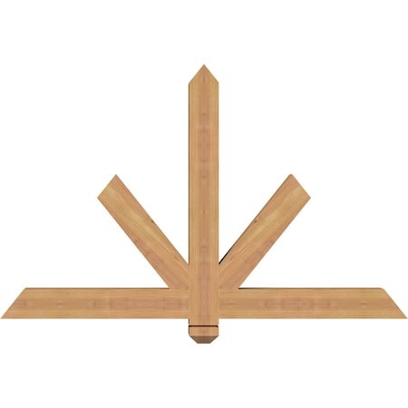 Ekena Millwork Kennewick Timber Gable Bracket, Western Red Cedar, 48"W x 30"H x 3 1/2"D x 3 1/2"F, 15/12 Pitch GBW048X30X0404KEN00SWR